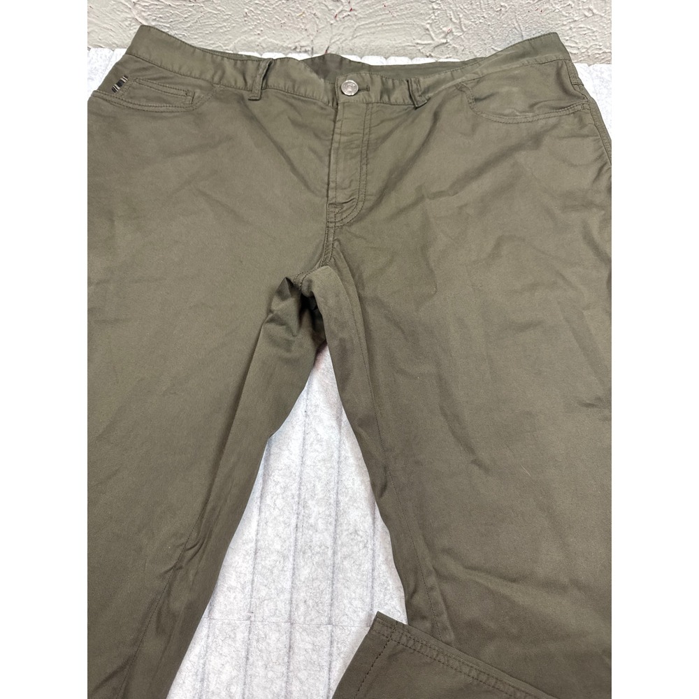 Brioni Chamonix Comfort Fit Olive Green Cotton Stretch Pants Mens 42 Made Italy